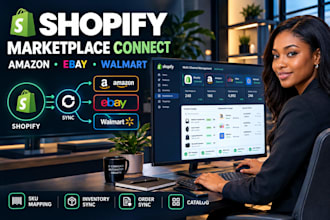setup shopify marketplace connect for amazon ebay and walmart