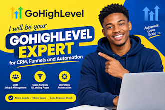 be your gohighlevel expert for CRM, funnels and automation