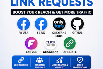sharing link requests fb USA, UK onlyfans subs github fanvue clickbank affiliate