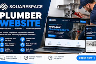 design a squarespace plumber website, plumbing contractor website local service