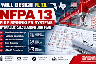 design fl tx nfpa 13 fire sprinkler systems hydraulic calculations and plan