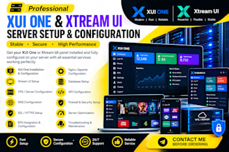 install you and configure you xui one to your server, xtreame ui, dns, SSL, epg