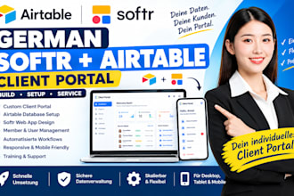 german softr airtable client portal  build setup service,airtable softr webapp