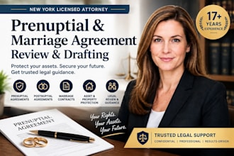 review and draft prenuptial agreement postnuptial agreements marriage contracts