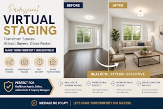 virtually stage your real estate photos with realistic furniture