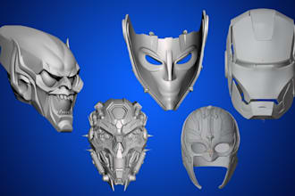 create 3d printable cosplay maks, helmets and  wearable amor stl