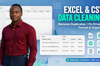 clean, format and prepare your excel or CSV data for analysis