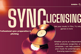 submit and pitch your music for sync licensing opportunities to companies, agent
