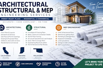 architectural and structural plan, mep engineer in  california indiana oklahoma