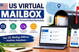 provide a US virtual mailbox with mail forwarding