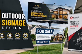 do yard sign, real estate sign, billboard, outdoor signage design for businesses
