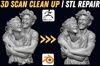 repair stl file, clean 3d scan, fix mesh, edit modify 3d model for 3d printing