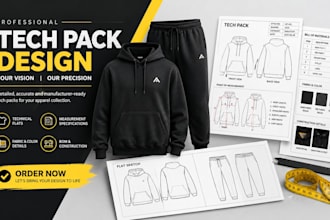 create professional garment tech packs for fashion brands