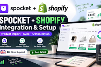 build shopify spocket dropshipping store for UK and eu market
