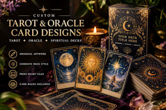 design custom tarot cards, oracle cards and spiritual decks