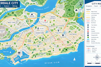 design custom city, transit, navigation, parcel maps and site layouts