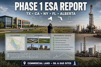 tx ca ny  alberta phase 1 esa for commercial land and oil gas sites report