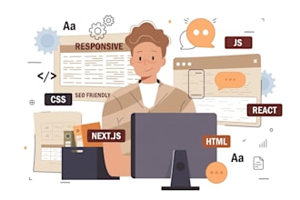 build a responsive, seo friendly website with react, next js, html5,tailwind CSS
