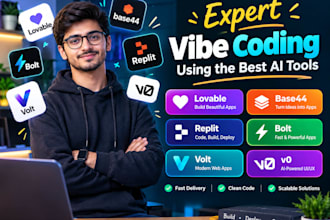 do expert vibe coding using lovable website, base44, replit, bolt, volt and v0