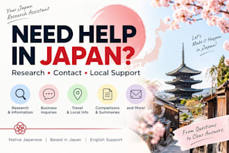 research, contact, and help you get things done in japan