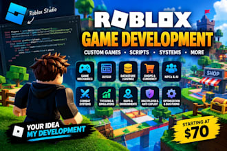 create a custom roblox game with luau scripting