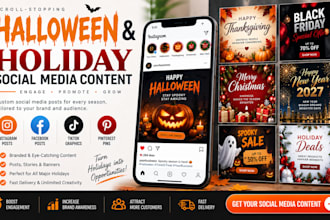 create halloween and holiday social media posts for your business