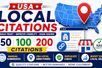 build USA local citations and directory submission for local SEO