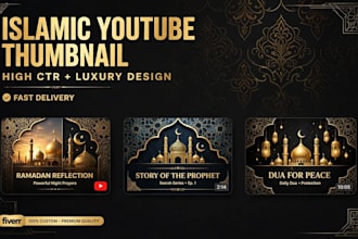 design eye catching islamic youtube thumbnail and gaming