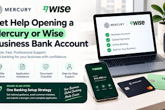 help you in opening a mercury or wise business bank account