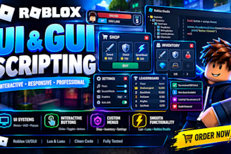 script professional roblox UI and gui systems using lua and luau