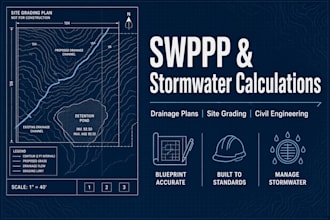 stormwater calculation civil engineering swppp report drainage plan site grading