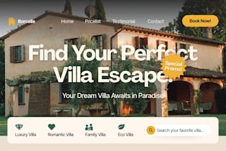 squarespace luxury villa website vacation rental booking property website