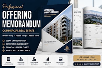 design a commercial real estate offering memorandum and investment brochure