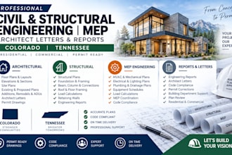 civil and structural engineering mep report architect letters colorado tennessee