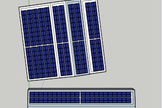 create a 3d solar panel layout and rooftop model in sketchup