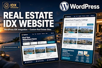 develop real estate idx website, real estate agent website on wordpress