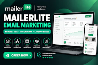 setup mailerlite newsletter, automation, workflow and landing page