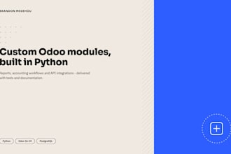develop a custom odoo module, report or API integration in python