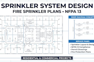 create fire sprinkler permit plans nfpa 13 drawings