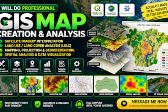 gis map creation satellite imagery interpretation land use land cover analysis