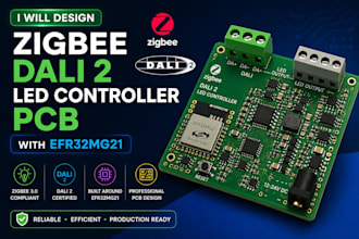 design zigbee dali 2 led controller pcb with efr32mg21