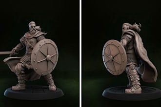 draw dnd miniatures, dnd character illustrations and stl models for 3d printing