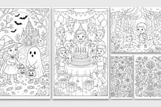 create a personalized kids coloring book and adults coloring book pages