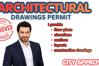 draw and permit design floor plan, drawings for city approval