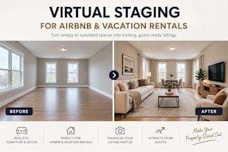 virtually stage your airbnb and vacation rental photos with realistic furniture