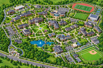 create custom campus map, university map, wayfinding map, farm and site plan