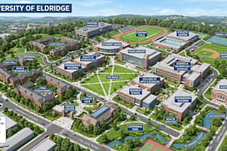 create custom campus map, university map, wayfinding map, farm and site plan