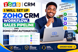 setup zoho CRM workflow, sales pipeline and CRM automation