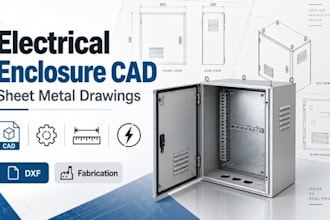 electrical control panel enclosure, sheet metal box cad and fabrication drawings