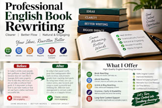 professionally rewrite your english book or long form content